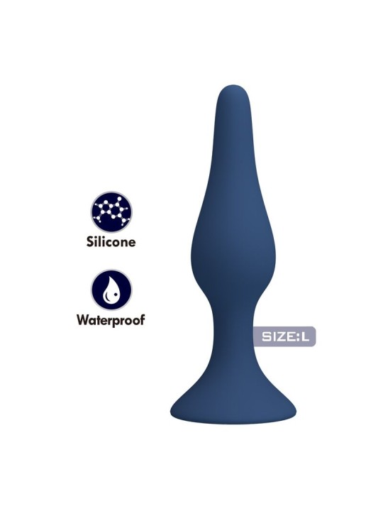MR PLAY - PLUG ANAL DE SILICONE FINO AZUL L