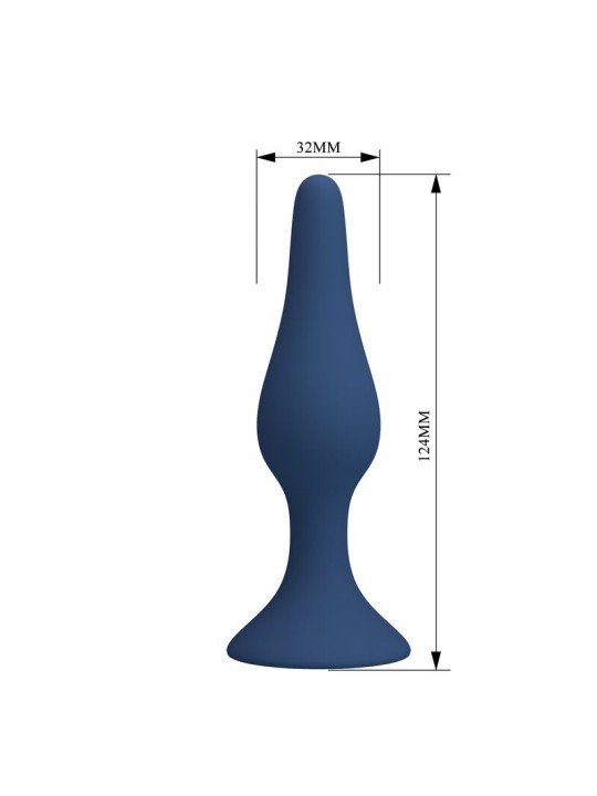MR PLAY - PLUG ANAL DE SILICONE FINO AZUL L
