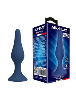 MR PLAY - BLAUER SILIKON-ANALPLUG SCHLANK GRÖSSE S