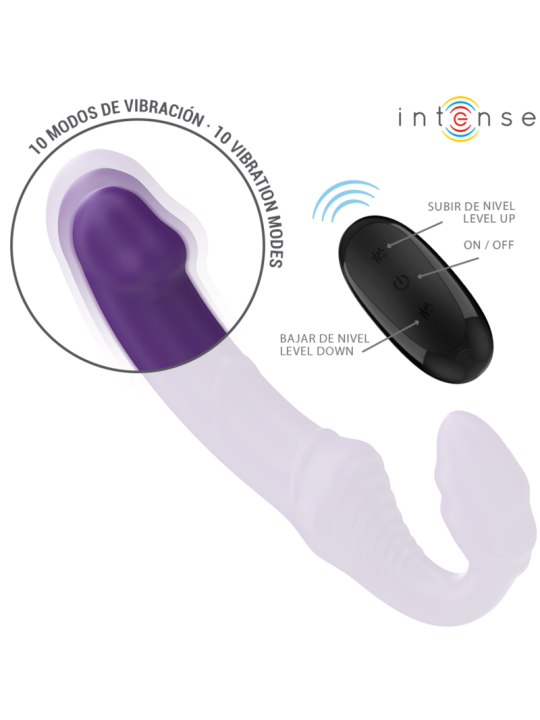 INTENSE - JILL DOUBLE VIBRATEUR 20 CM VIOLET TÉLÉCOMMANDE