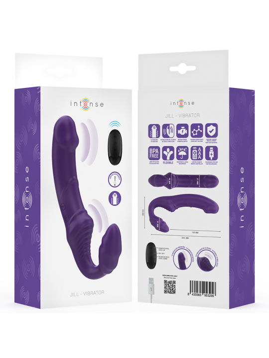 INTENSE - JILL DOUBLE VIBRATEUR 20 CM VIOLET TÉLÉCOMMANDE
