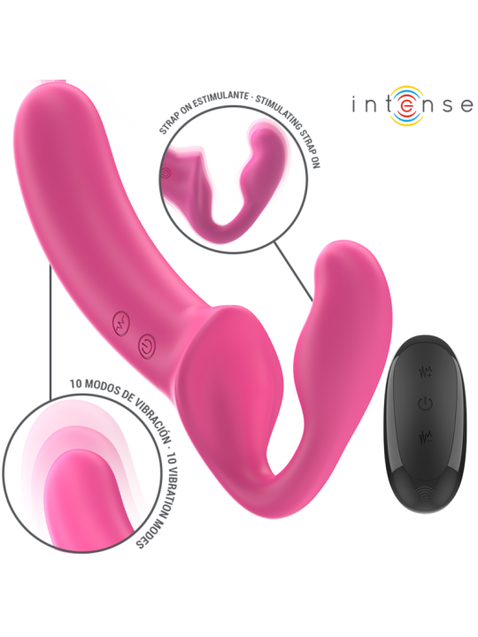 INTENSE - AMY DUBBELE VIBRATOR 20 CM ROZE AFSTANDSBEDIENING