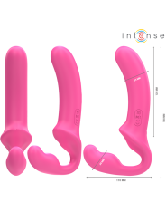 INTENSE - AMY DUBBELE VIBRATOR 20 CM ROZE AFSTANDSBEDIENING