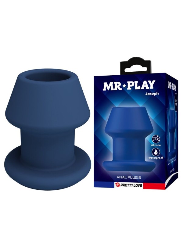 MR PLAY - JACK BLAUER SILIKON-HOLZ-ANALPLUG GRÖSSE S