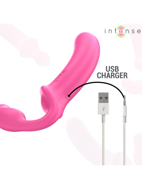 INTENSE - AMY DUBBELE VIBRATOR 20 CM ROZE AFSTANDSBEDIENING