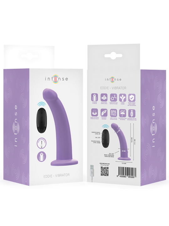 INTENSE - EDDIE VIBRATOR 17,5 CM 10 VIBRATIES PAARSE AFSTANDSBEDIENING