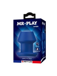 MR PLAY - JACK BLUE SILICONE HOLLOW ANAL PLUG SIZE S