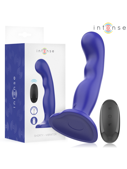 INTENSE - SHORTY VIBRATEUR AVEC VENTOUSE TÉLÉCOMMANDE BLEUE