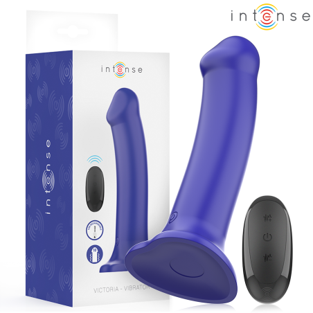 INTENSE - VICTORIA VIBRATOR WITH SUCTION CUP 10 VIBRATIONS DARK BLUE R