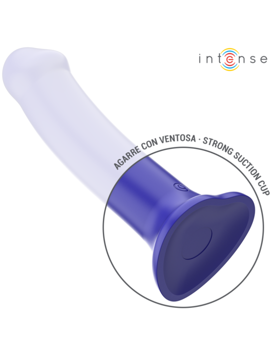 INTENSE - VIBRATORE VICTORIA CON VENTOSA 10 VIBRAZIONI BLU SCURO TELEC