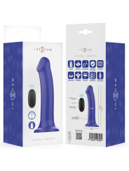 INTENSE - VIBRADOR VICTORIA COM VENTOSA 10 VIBRAÇÕES AZUL ESCURO CONTR