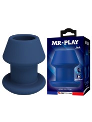 MR PLAY - JACK BLUE SILICONE HOLLOW ANAL PLUG SIZE M