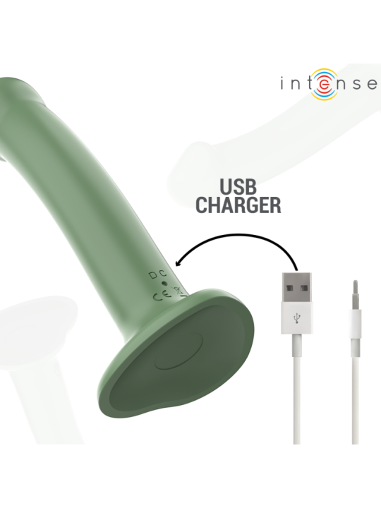 INTENSE - BECCA VIBRATOR WITH SUCTION CUP 10 VIBRATIONS GREEN REMOTE C