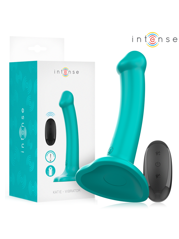INTENSE - KATIE VIBRATOR MIT SAUGNÄPFEN 10 VIBRATIONEN BLAU FERNBEDIEN