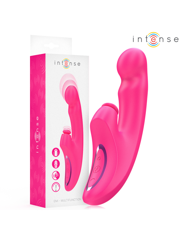 INTENSE - EMI VIBRADOR 13,5 CM MULTIFUNCIÓN 3 EN 1 10 VIBRACIONES ROSA