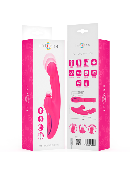 INTENSE - EMI VIBRATOR 13.5 CM MULTIFUNCTION 3 IN 1 10 VIBRATIONS PINK