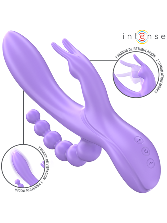 INTENSE - MIKO TRIPLE VIBRADOR RABBIT & ESTIMULADOR & ANAL 7 VIBRACION