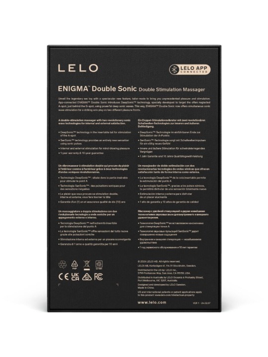 LELO - ENIGMA DOUBLE SONIC VIBRADOR PUNTO G NEGRO