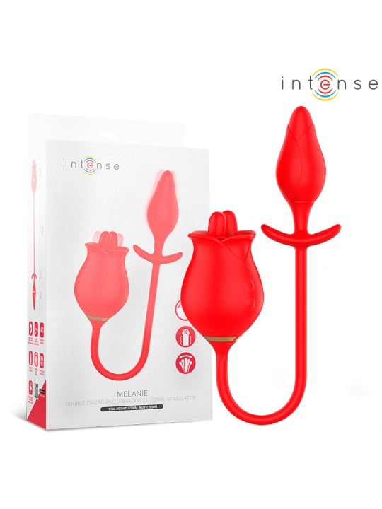 INTENSE - MELANIE DOUBLE STIMULATEUR DE CLITORIS AVEC LANGUE EN ZIGZAG