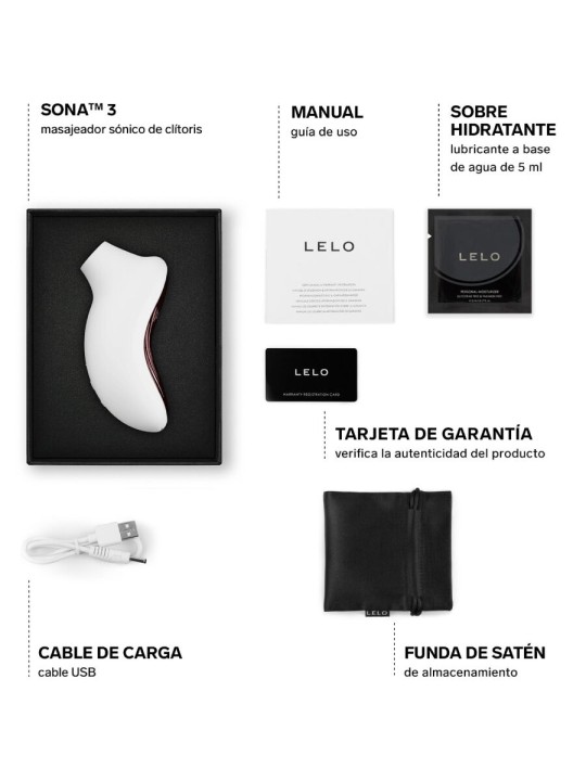 LELO - SONA 3 SONIC CLITORAL MASSAGER CREAM