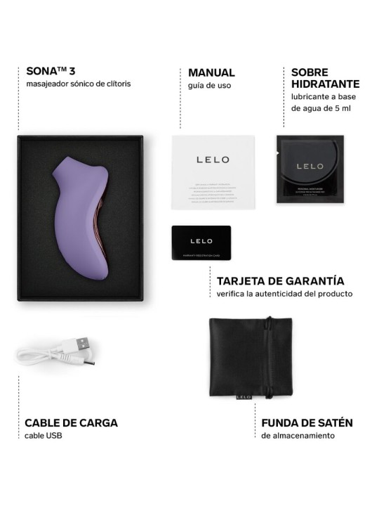 LELO - SONA 3 MASSAGEADOR CLITÓRICO SÔNICO VIOLET CREPÚSCULO