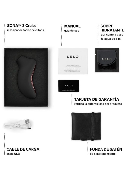 LELO - SONA 3 CRUISE MASSEUR CLITORAL SONIQUE NOIR