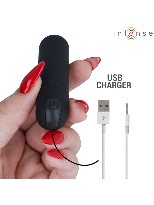 INTENSE - KAREN MINI BALA VIBRADORA 10 MODOS RECARGABLE NEGRO