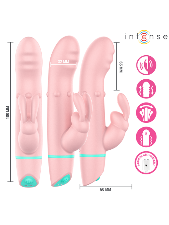 INTENSE - STIMOLATORE E VIBRATORE ROTANTE ALVIN RABBIT + OSCILLANTE