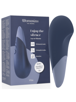 WOMANIZER - VIBE LAY-ON SILENT VIBRATOR DARK BLUE