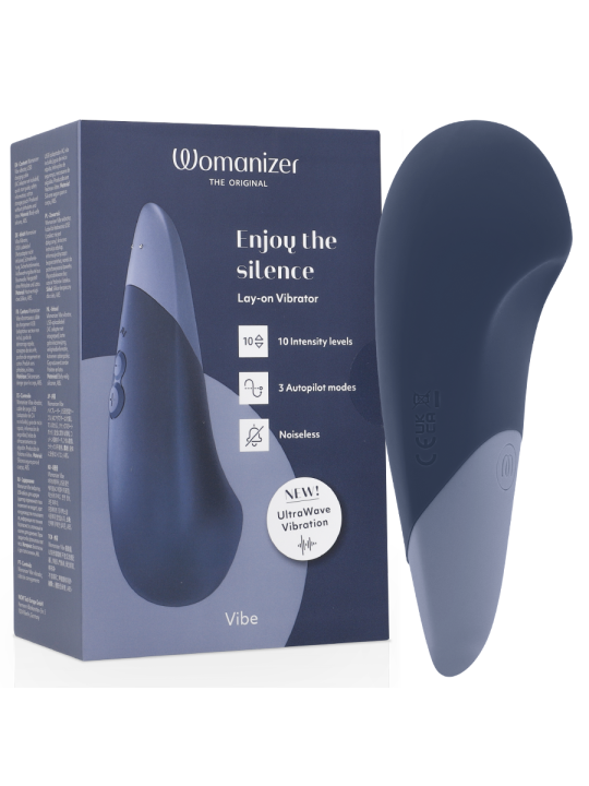 WOMANIZER - VIBE LAY-ON SILENT VIBRATOR DARK BLUE