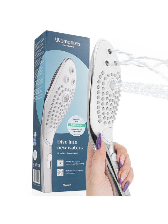 WOMANIZER - POMMEAU DE DOUCHE STIMULANT CLITORIAL WAVE CHROME