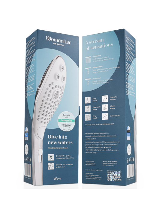 WOMANIZER - POMMEAU DE DOUCHE STIMULANT CLITORIAL WAVE CHROME