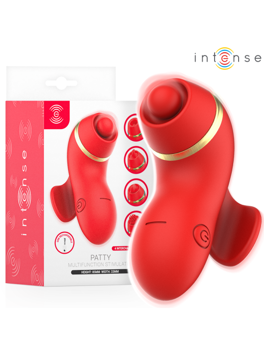 INTENSE - PATTY ESTIMULADOR CON 4 CABEZALES, SUCCIÓN, TAPPING, TICKLIN