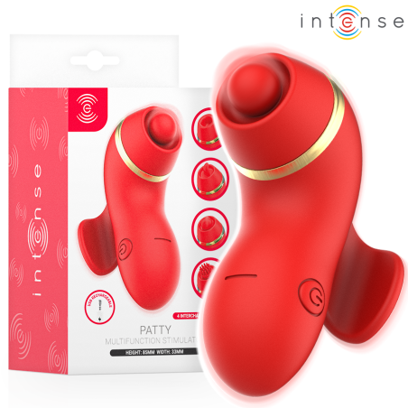 INTENSE - PATTY ESTIMULADOR CON 4 CABEZALES, SUCCIÓN, TAPPING, TICKLIN