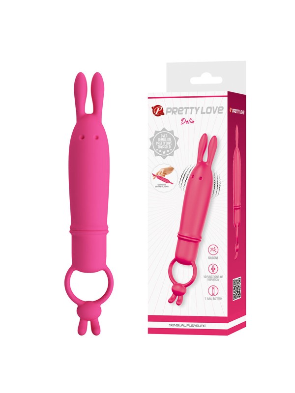 PRETTY LOVE - DELIA RABBIT VIBRATOR MET WEERSTANDSRING