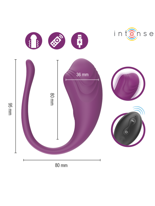 INTENSE - OLIVIA PURPLE VIBREREND EI MET AFSTANDSBEDIENING
