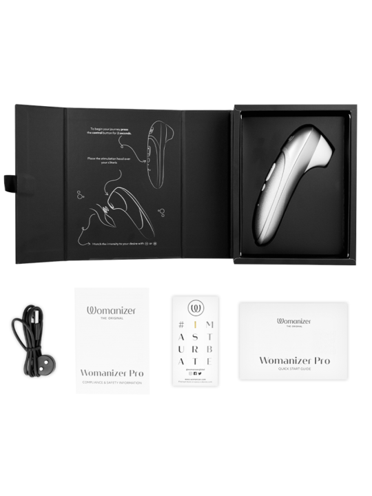 WOMANIZER - PRO VIBRANT ESTIMULADOR DE CLÍTORIS GRIS PLATA