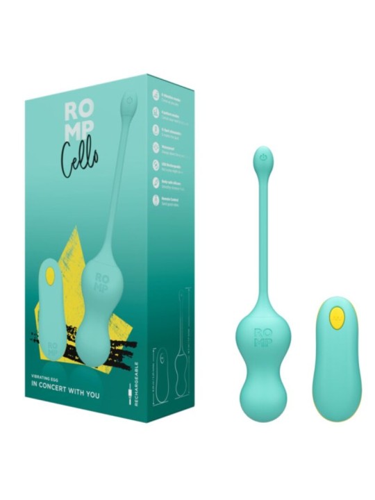 ROMP - CELLO OVO VIBRATÓRIO MULTIFUNCIONAL TURQUESA COM CONTROLE REMOT