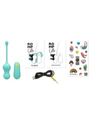 ROMP - CELLO OVO VIBRATÓRIO MULTIFUNCIONAL TURQUESA COM CONTROLE REMOT