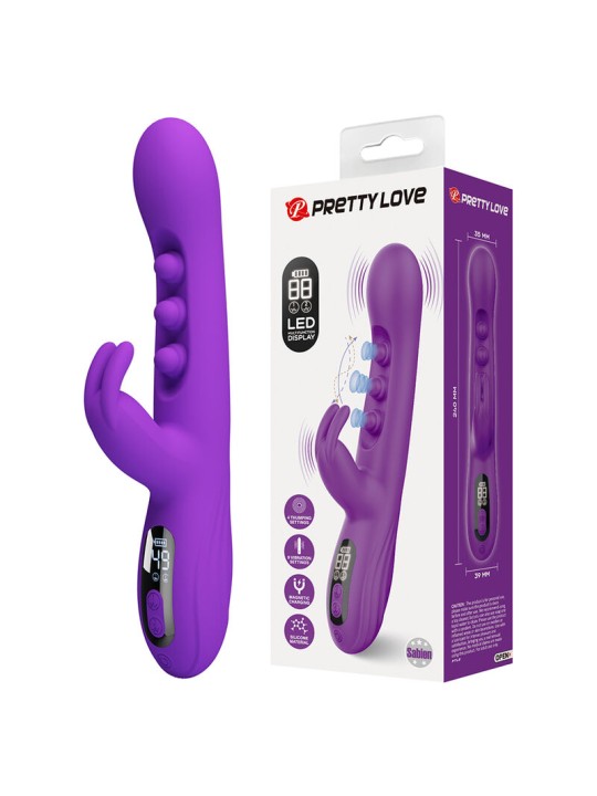 PRETTY LOVE - VIBRATEUR LAPIN SABIEN AVEC STIMULATION PAR TAPOTEMENTS 