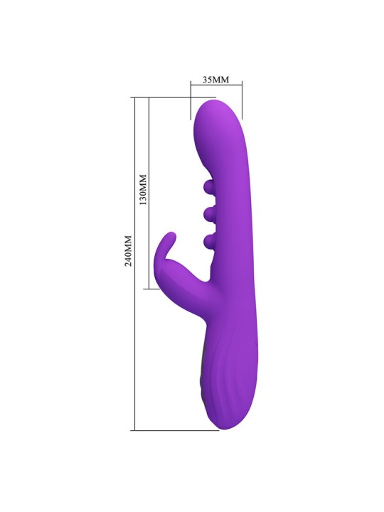 PRETTY LOVE - VIBRATEUR LAPIN SABIEN AVEC STIMULATION PAR TAPOTEMENTS 
