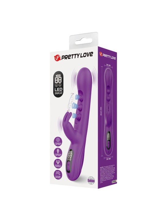 PRETTY LOVE - VIBRATEUR LAPIN SABIEN AVEC STIMULATION PAR TAPOTEMENTS 