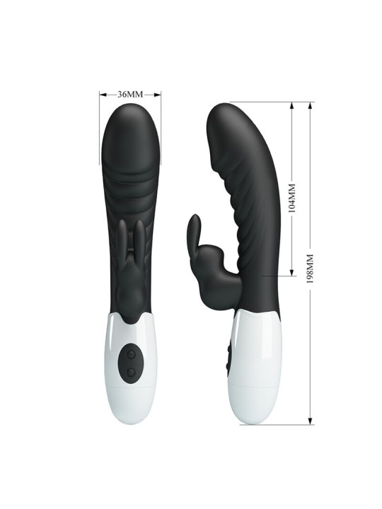 PRETTY LOVE - VIBRADOR COELHO NAUGHTY BUNNY COM 30 FUNÇÕES PRETO