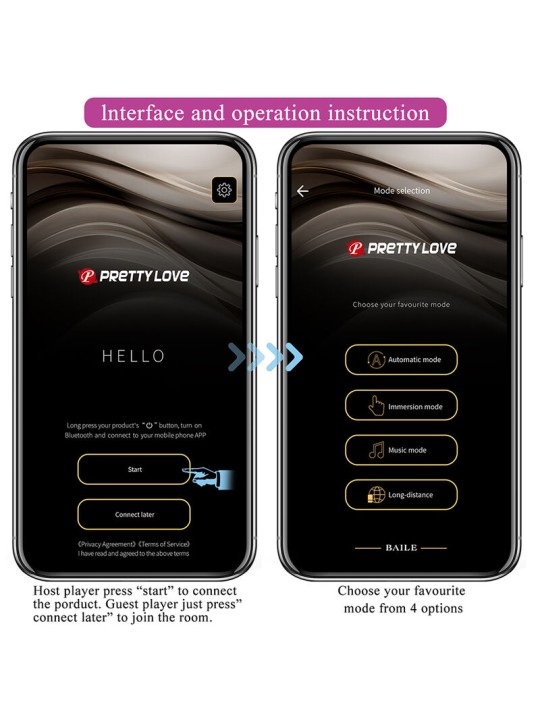 PRETTY LOVE - VIBRATORE A UOVO KLAY CON SPINTA, CONTROLLO TRAMITE APP,