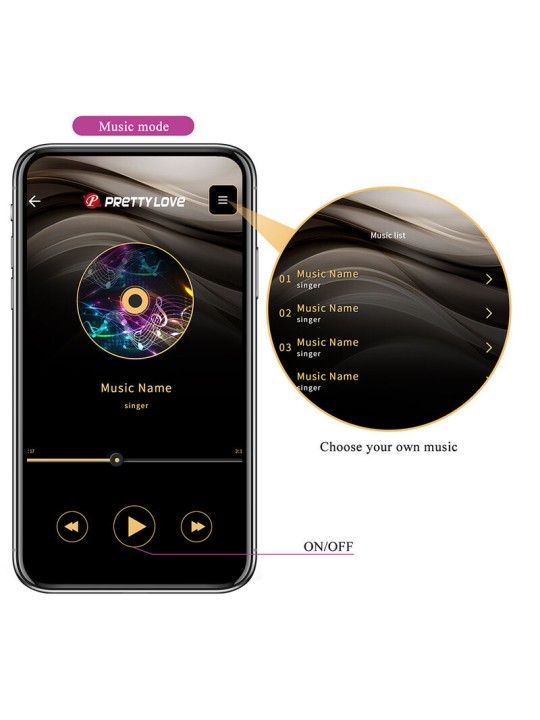 PRETTY LOVE - VIBRADOR DE OVO COM ACIONAMENTO POR APLICATIVO KLAY ROXO