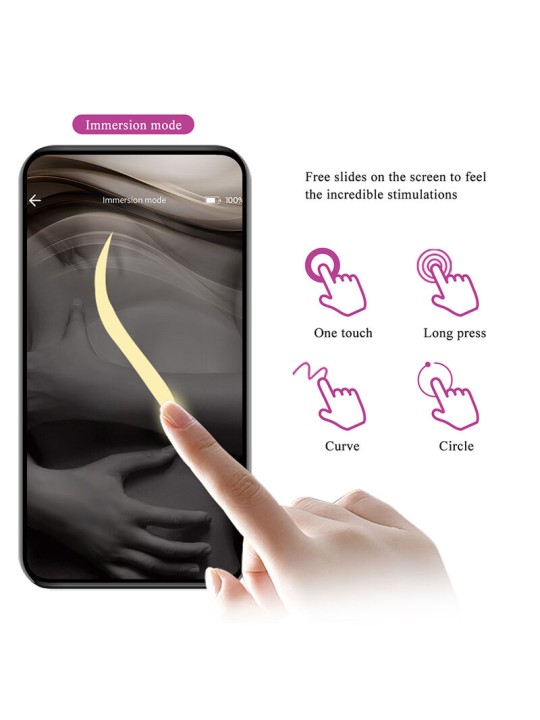 PRETTY LOVE - VIBRADOR DE OVO COM ACIONAMENTO POR APLICATIVO KLAY ROXO