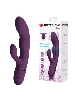 PRETTY LOVE - ZACH VIBRATEUR LAPIN RECHARGEABLE À POUSSER 5+5 FONCTION