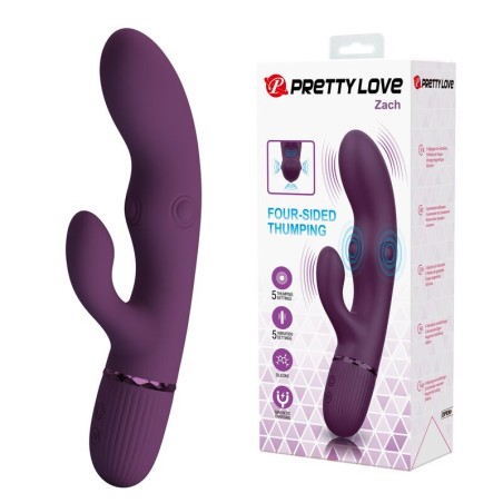 PRETTY LOVE - ZACH OPLAADBARE VIBRATOR MET STOOTFUNCTIE EN KONIJNENVOR