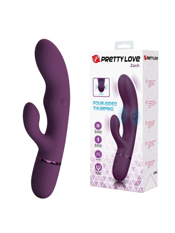 PRETTY LOVE - ZACH VIBRATORE A CONIGLIO RICARICABILE CON 5+5 FUNZIONI