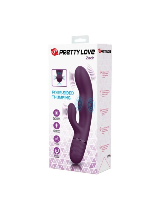 PRETTY LOVE - ZACH OPLAADBARE VIBRATOR MET STOOTFUNCTIE EN KONIJNENVOR
